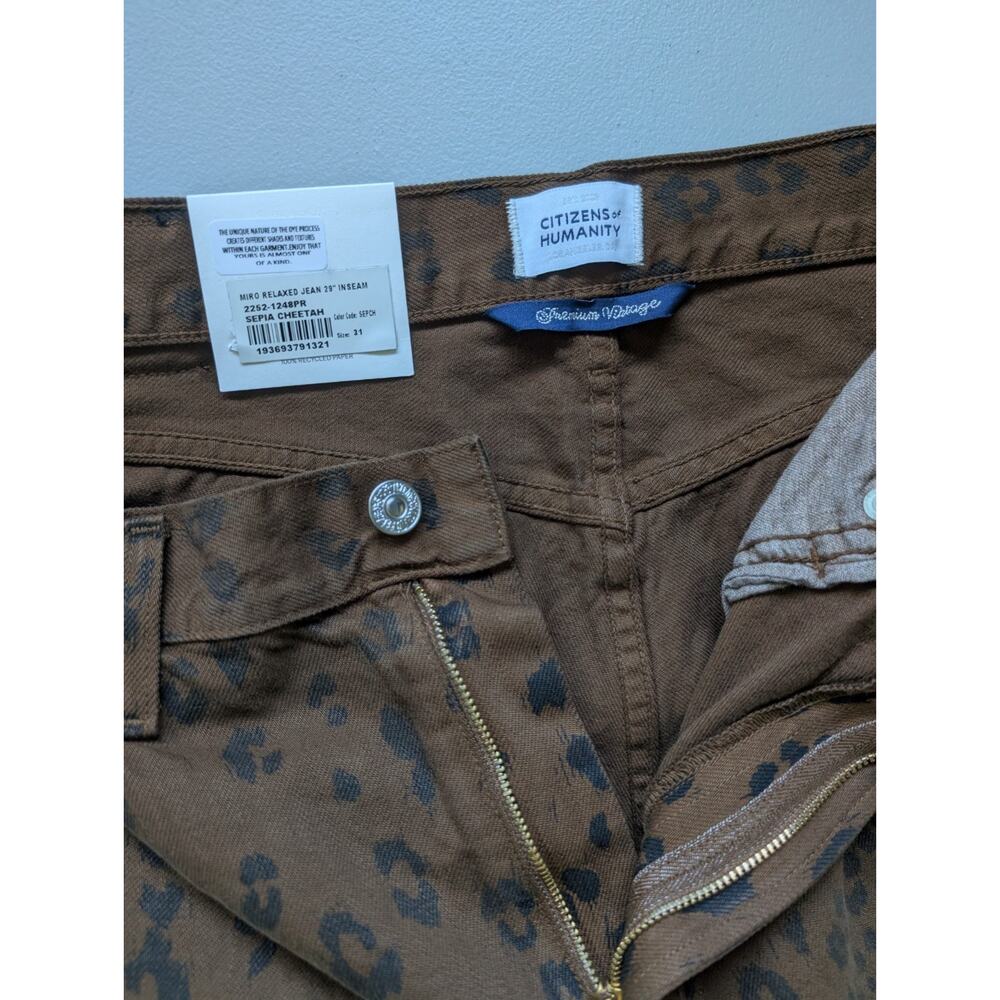 NWT Citizens of Humanity Miro Long Relaxed Jean Waist 34 Sepia Cheetah #7A617 - Picture 9 of 13